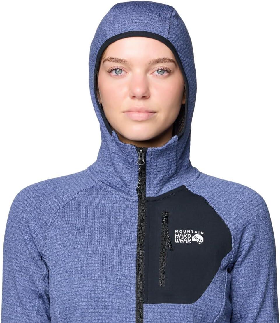 imageMountain Hardwear womens Polartec Power Grid Full Zip HoodyLapis Dusk Heather Black