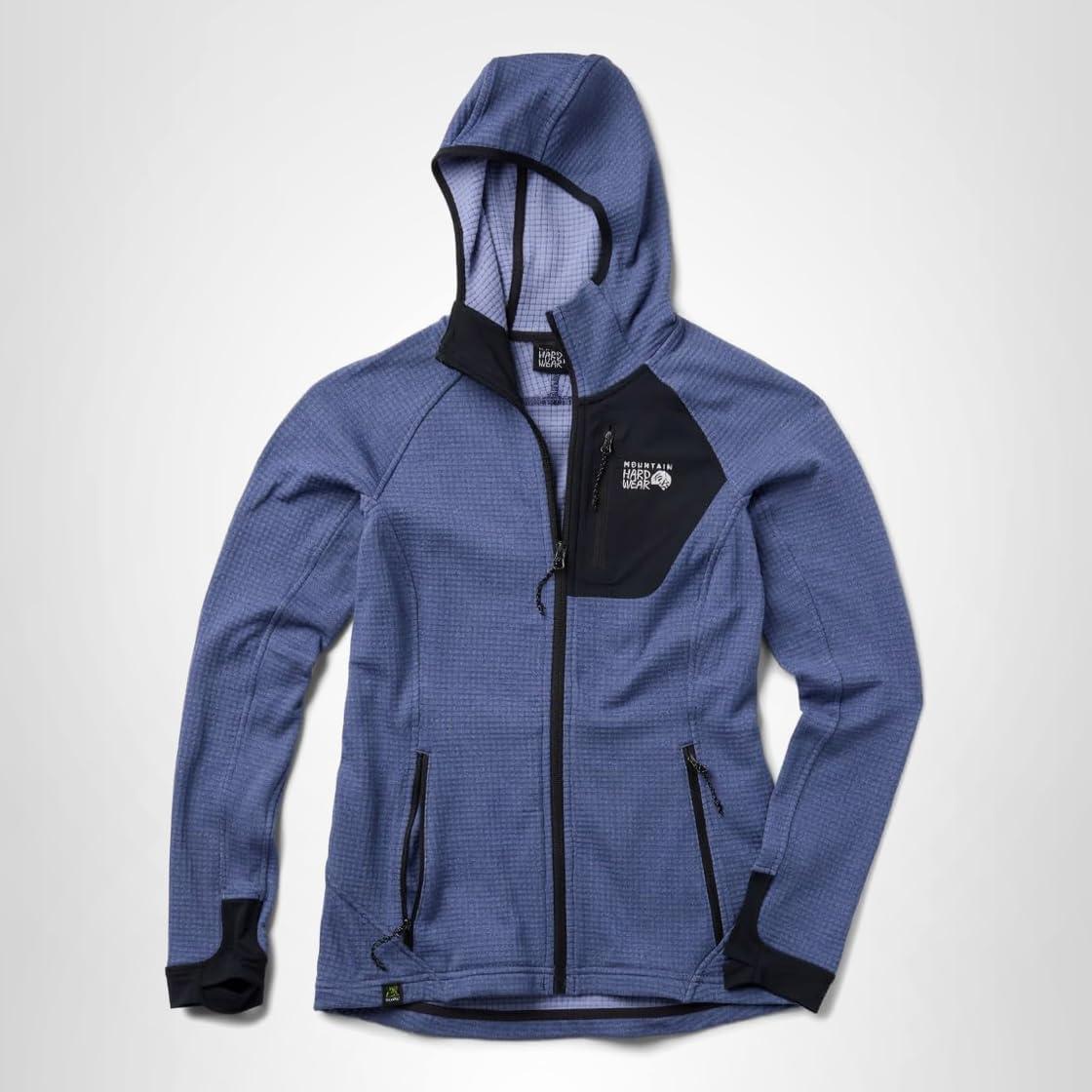 imageMountain Hardwear womens Polartec Power Grid Full Zip HoodyLapis Dusk Heather Black