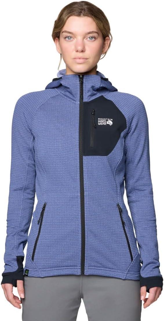 imageMountain Hardwear womens Polartec Power Grid Full Zip HoodyLapis Dusk Heather Black