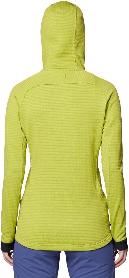 imageMountain Hardwear womens Polartec Power Grid Full Zip HoodyPython Green Heather Black