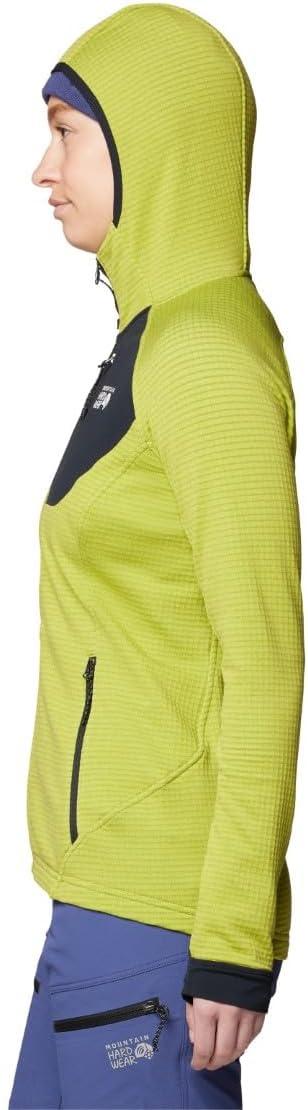 imageMountain Hardwear womens Polartec Power Grid Full Zip HoodyPython Green Heather Black