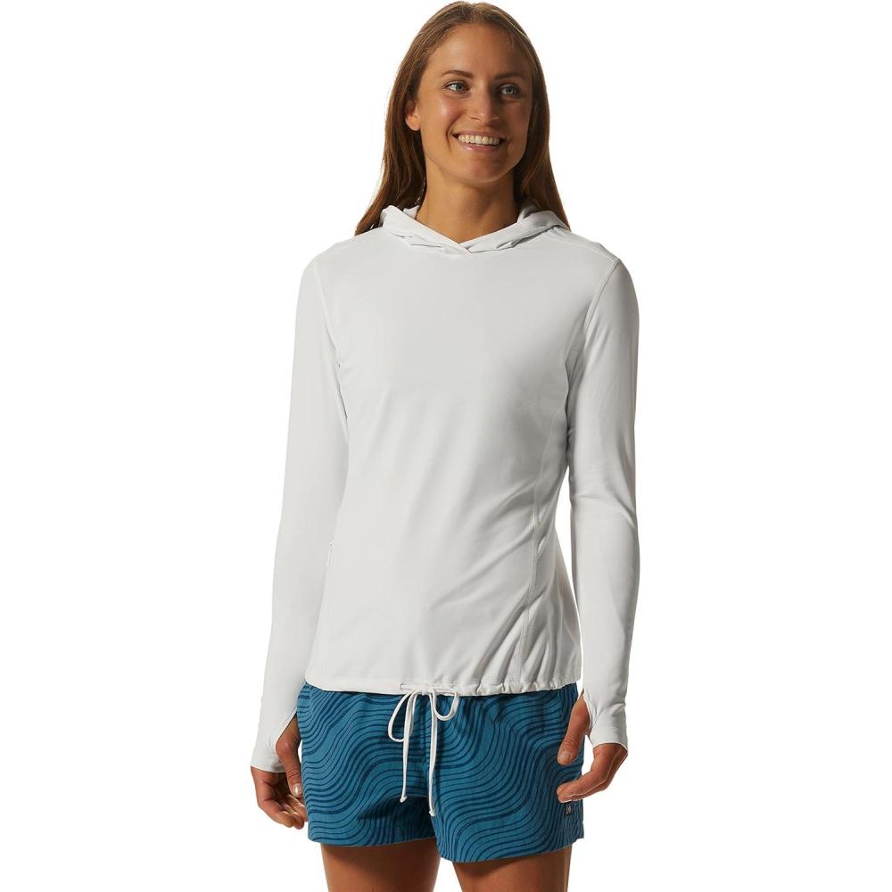 imageMountain Hardwear Womens Crater Lake Long Sleeve Hoody for Hiking Camping Backpacking and Casual WearFogbank