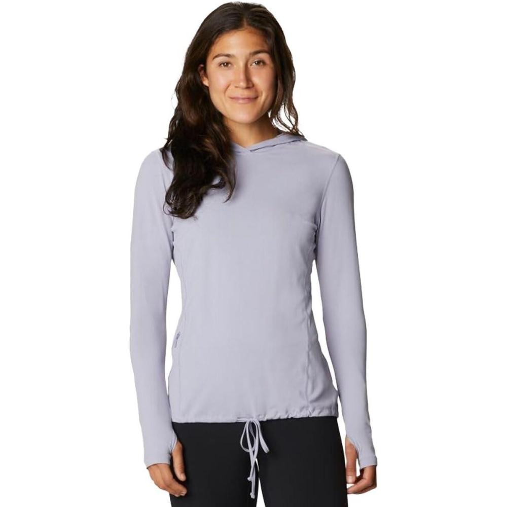 imageMountain Hardwear Womens Crater Lake Long Sleeve Hoody for Hiking Camping Backpacking and Casual WearFrost Grey