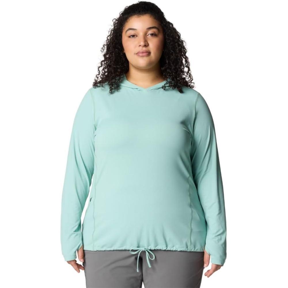 imageMountain Hardwear Womens Crater Lake Long Sleeve Hoody for Hiking Camping Backpacking and Casual WearMineral Spring