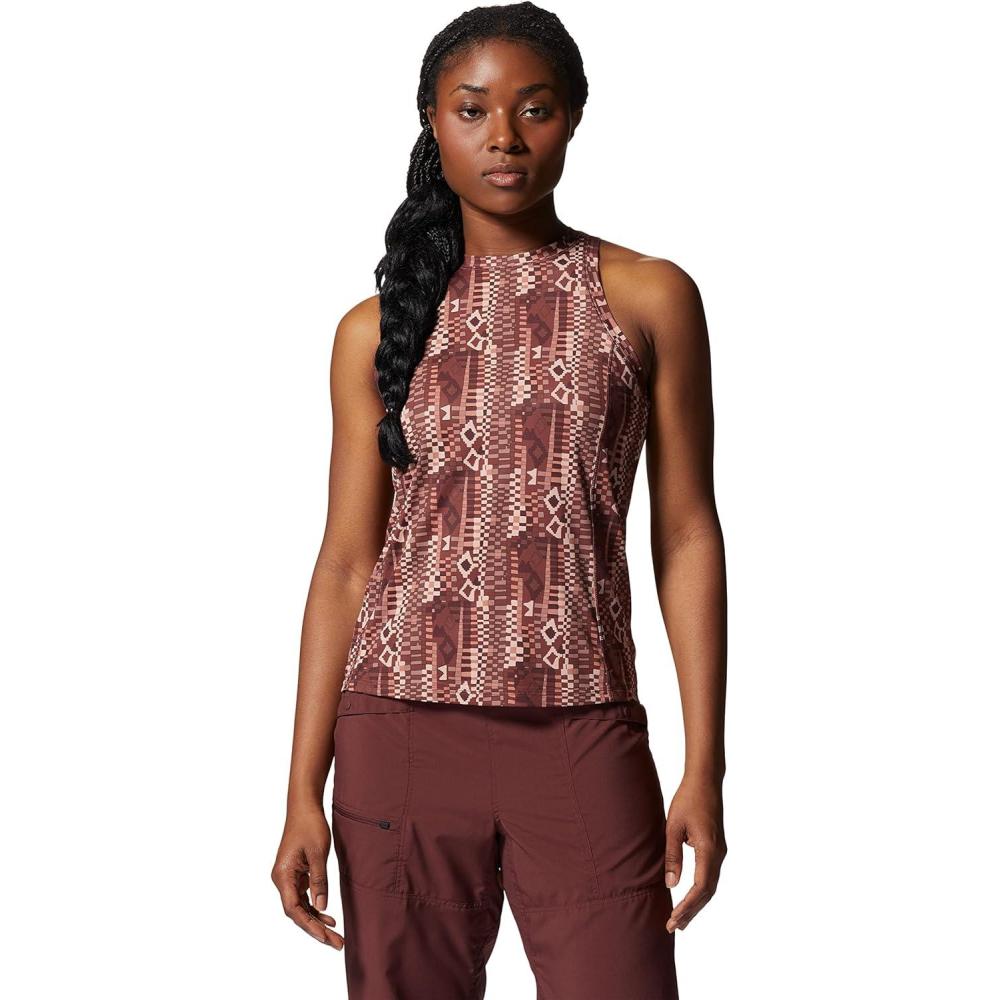 imageMountain Hardwear Womens Crater Lake TankWashed Raisin Geo Print