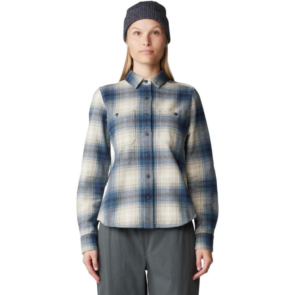 imageMountain Hardwear Womens Plusher Long Sleeve ShirtShirtAsiatic Blue Ombre Buffalo Check