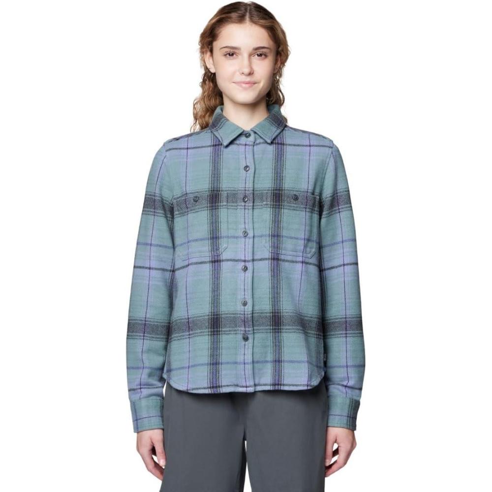 imageMountain Hardwear Womens Plusher Long Sleeve ShirtShirtBlue Sage Wyoming Plaid