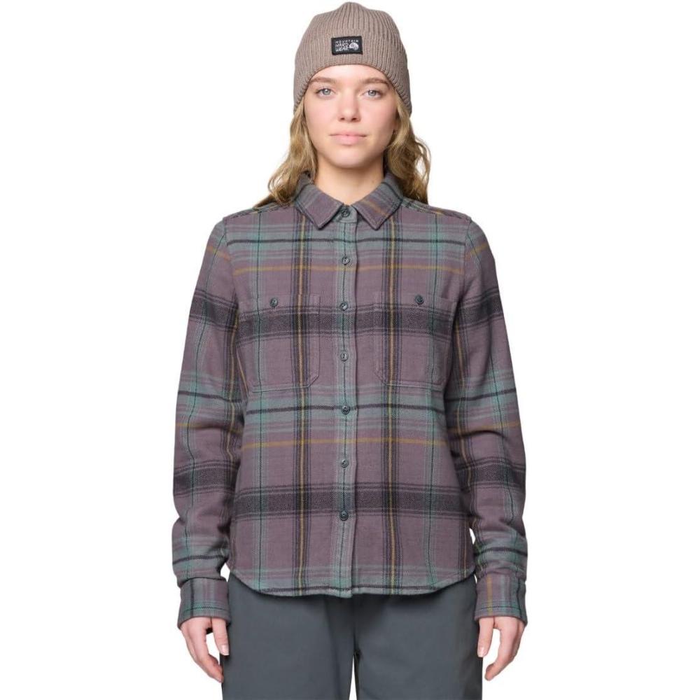 imageMountain Hardwear Womens Plusher Long Sleeve ShirtShirtPurple Dusk Wyoming Plaid
