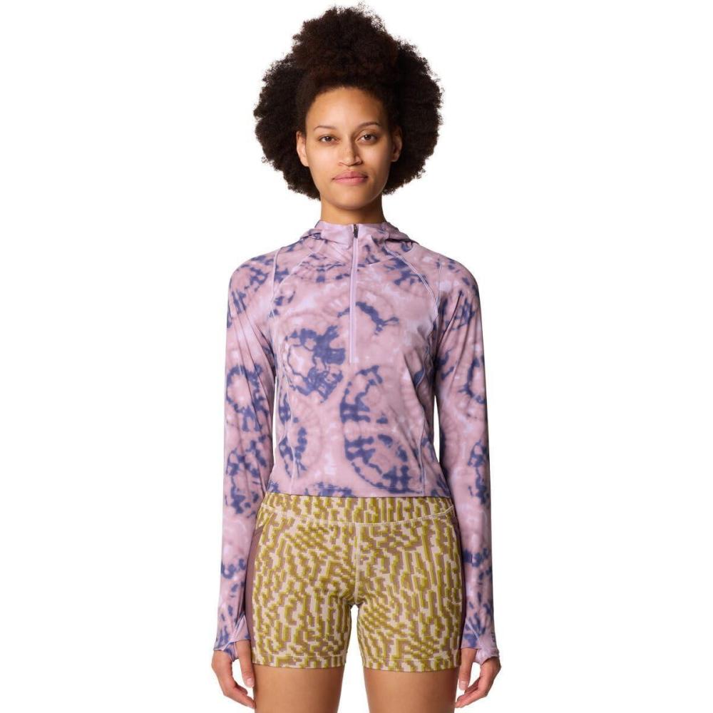 imageMountain Hardwear womens Crater Lake Crop ZipShirtWisteria Spore Dye Print
