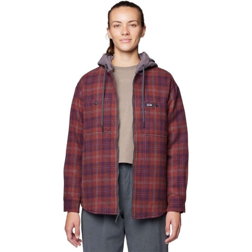 imageMountain Hardwear womens Plusher Microchill Lined ShacketBlackberry Tartan Plaid