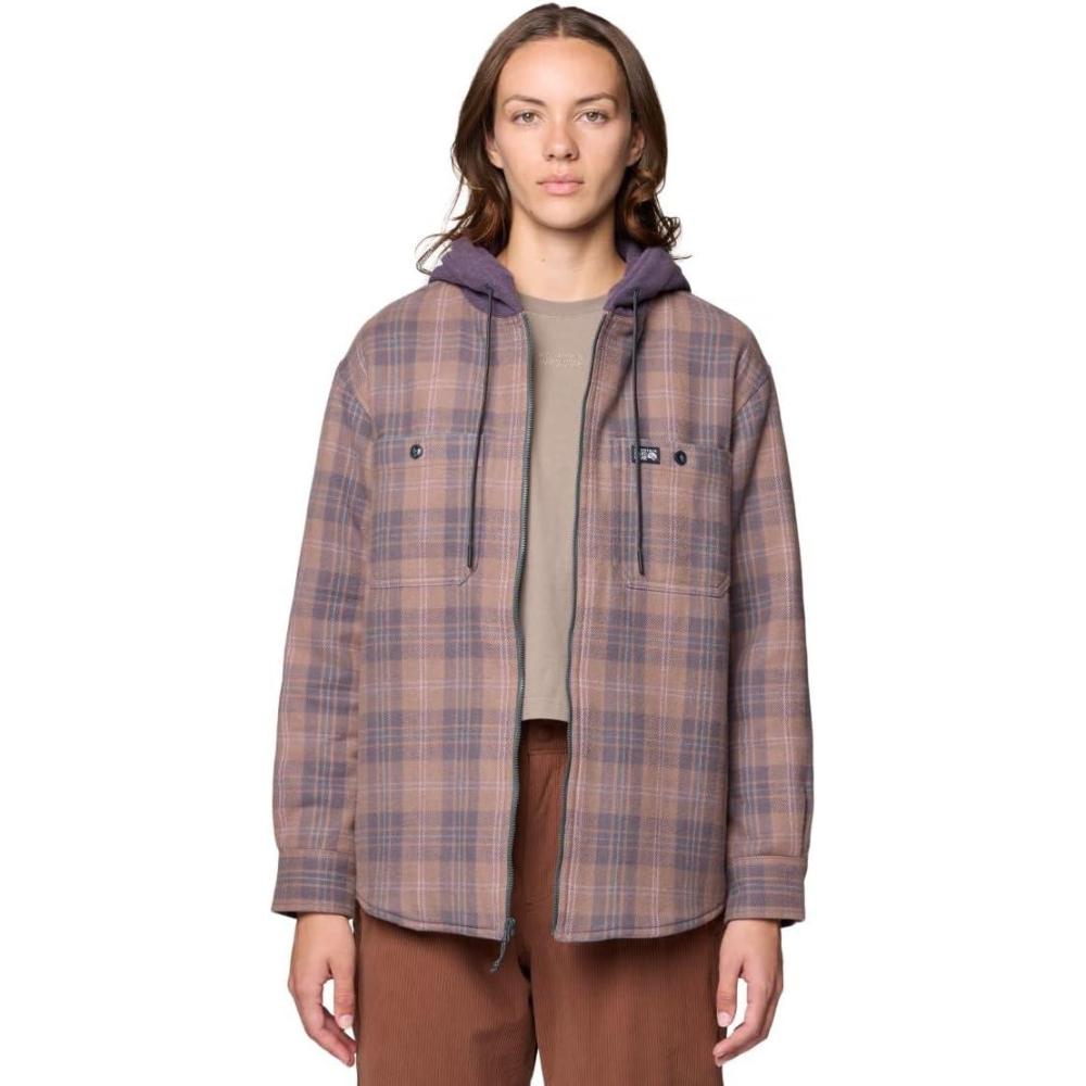 imageMountain Hardwear womens Plusher Microchill Lined ShacketWild Taupe Tartan Plaid