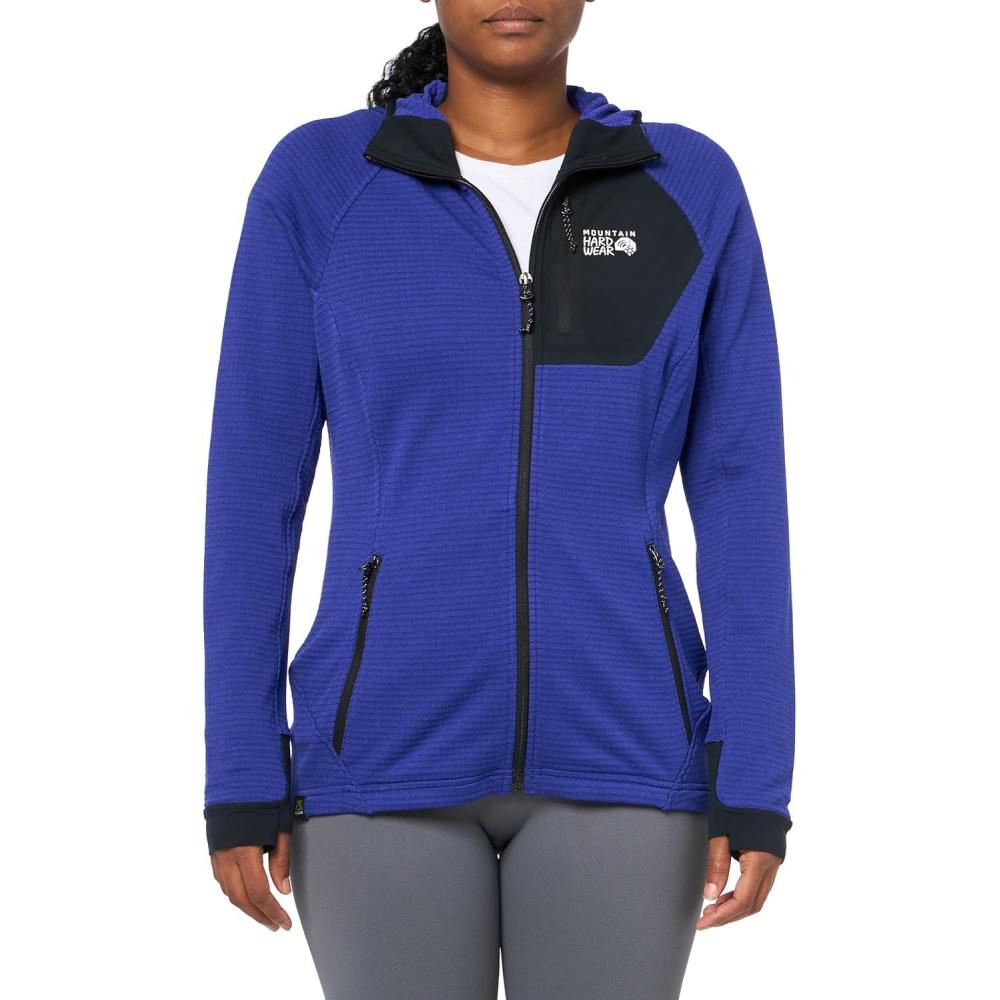 imageMountain Hardwear womens Polartec Power Grid Full Zip HoodyKlein Blue Heather