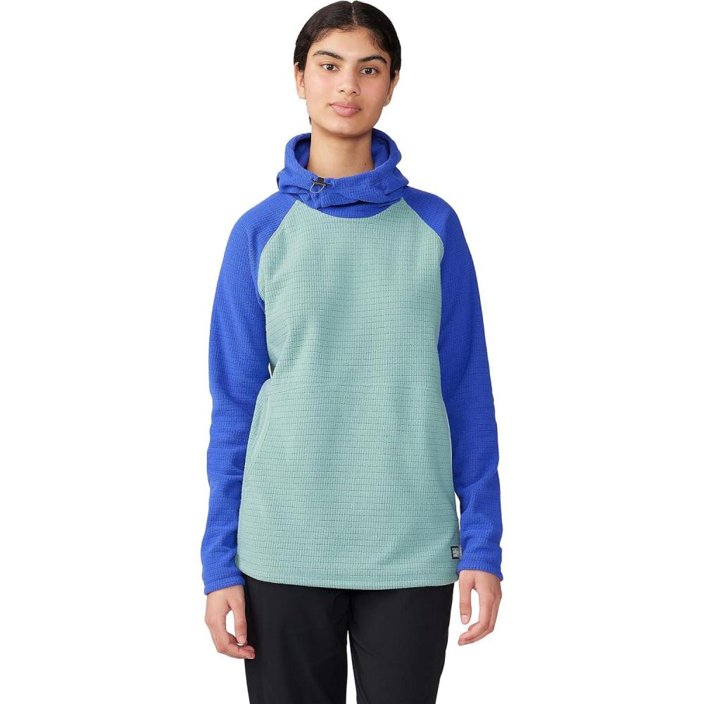 imageMountain Hardwear womens Summit Grid Tunic HoodyLichen GreenBlue Print