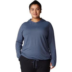 Mountain Hardwear Women’s Crater Lake Long Sleeve Hoody for Hiking, Camping, Backpacking, and Casual Wear(Blue Slate)