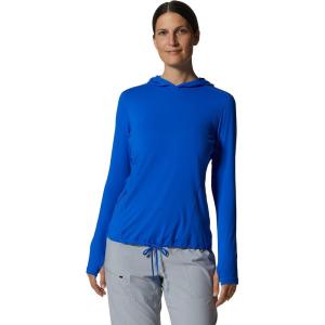 Mountain Hardwear Women’s Crater Lake Long Sleeve Hoody for Hiking, Camping, Backpacking, and Casual Wear(Bright Island Blue)