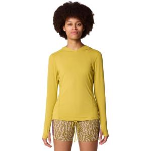 Mountain Hardwear Women’s Crater Lake Long Sleeve Hoody for Hiking, Camping, Backpacking, and Casual Wear(Bright Olive)