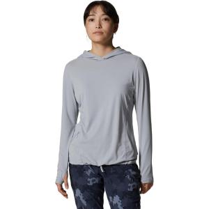 Mountain Hardwear Women’s Crater Lake Long Sleeve Hoody for Hiking, Camping, Backpacking, and Casual Wear(Glacial)
