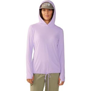 Mountain Hardwear Women’s Crater Lake Long Sleeve Hoody for Hiking, Camping, Backpacking, and Casual Wear(Wisteria)