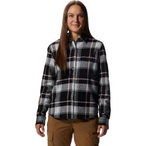 Mountain Hardwear Womens Plusher Long Sleeve ShirtShirt(Black Tartan Plaid)