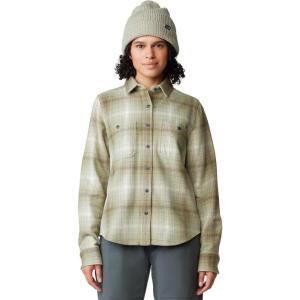 Mountain Hardwear Womens Plusher Long Sleeve ShirtShirt(White Sage Ombre Buffalo Check)
