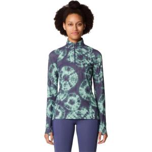Mountain Hardwear womens Crater Lake 1/2 Zip(Lapis Dusk Spore Dye Print)