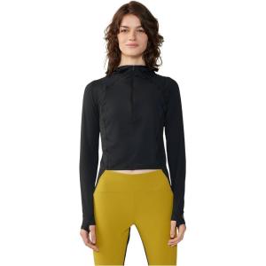 Mountain Hardwear womens Crater Lake Crop ZipShirt(Black)