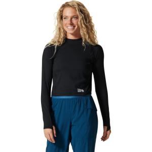 Mountain Hardwear womens Crater Lake Long Sleeve Crop(Black)