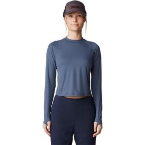 Mountain Hardwear womens Crater Lake Long Sleeve Crop(Blue Slate)