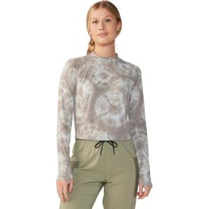 Mountain Hardwear womens Crater Lake Long Sleeve Crop(Dunes Spore Dye Print)