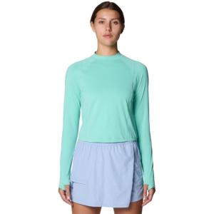 Mountain Hardwear womens Crater Lake Long Sleeve Crop(Icy Teal)