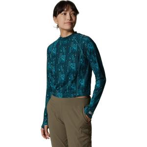 Mountain Hardwear womens Crater Lake Long Sleeve Crop(Palisades Geo Print)