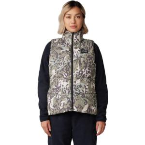 Mountain Hardwear womens Nevadan Down Vest(Mantis Green Forests Floor Print – New 2024)