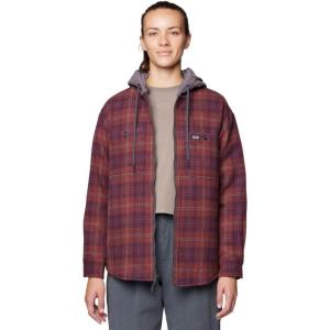 Mountain Hardwear womens Plusher Microchill Lined Shacket(Blackberry Tartan Plaid)