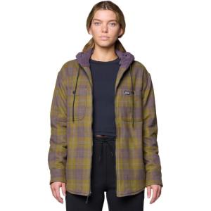 Mountain Hardwear womens Plusher Microchill Lined Shacket(Landslide Tartan Plaid)