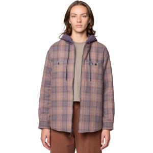 Mountain Hardwear womens Plusher Microchill Lined Shacket(Wild Taupe Tartan Plaid)