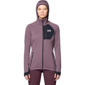 Mountain Hardwear womens Polartec Power Grid Full Zip Hoody(Blackberry Heather  Black)