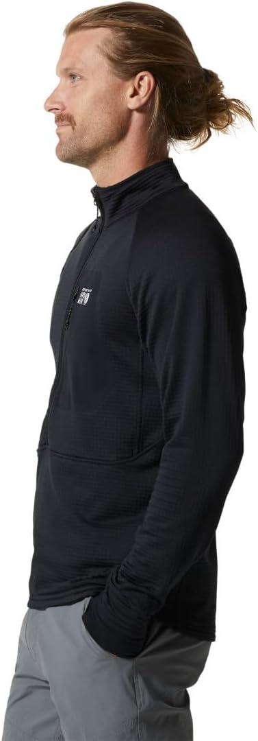 imageMountain Hardwear Mens Polartec Power Grid Half Zip Jacket Stylish and Warm Jacket for All Outdoor AdventuresBlack New 2024