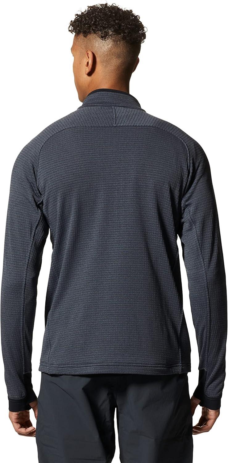 imageMountain Hardwear Mens Polartec Power Grid Half Zip Jacket Stylish and Warm Jacket for All Outdoor AdventuresBlue Slate Heather