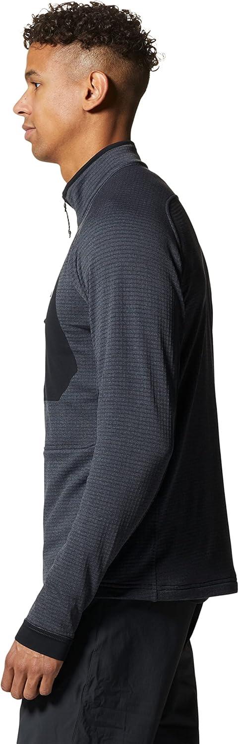 imageMountain Hardwear Mens Polartec Power Grid Half Zip Jacket Stylish and Warm Jacket for All Outdoor AdventuresBlue Slate Heather