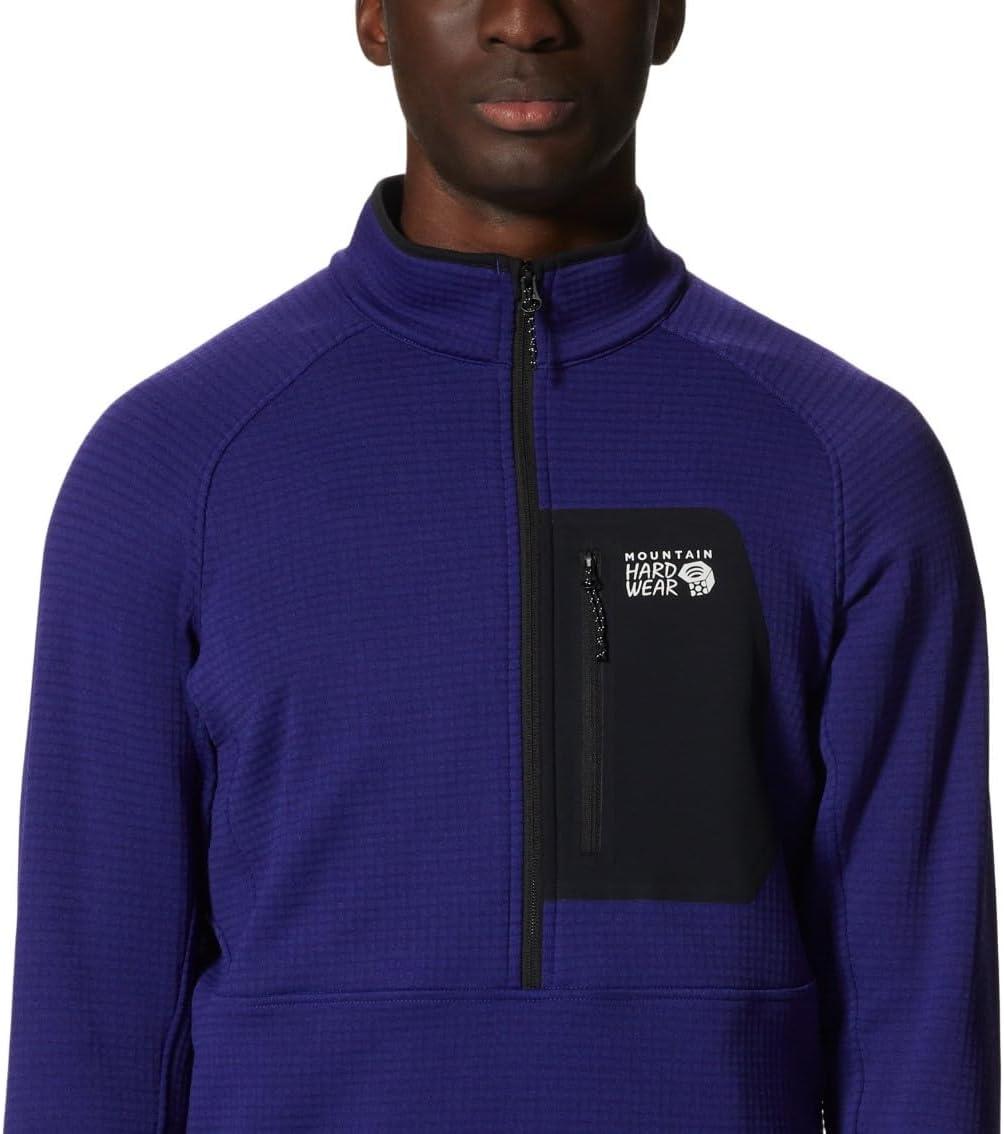 imageMountain Hardwear Mens Polartec Power Grid Half Zip Jacket Stylish and Warm Jacket for All Outdoor AdventuresKlein Blue Heather New 2024