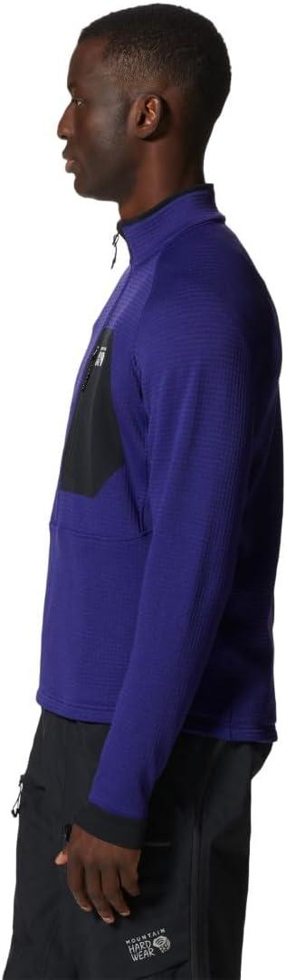 imageMountain Hardwear Mens Polartec Power Grid Half Zip Jacket Stylish and Warm Jacket for All Outdoor AdventuresKlein Blue Heather New 2024