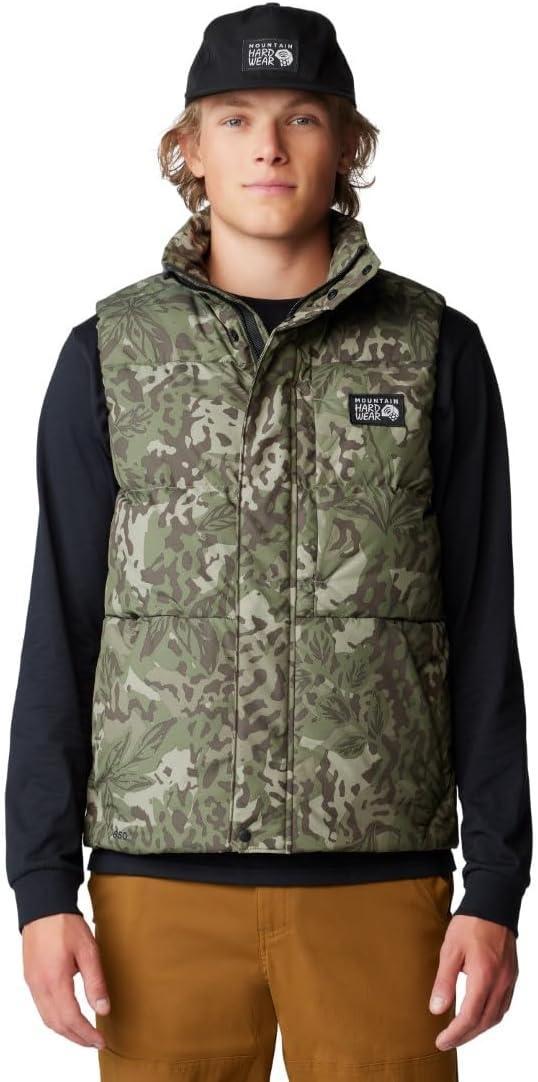 imageMountain Hardwear mens Nevadan Down VestStone Green Forests Floor Print New 2024