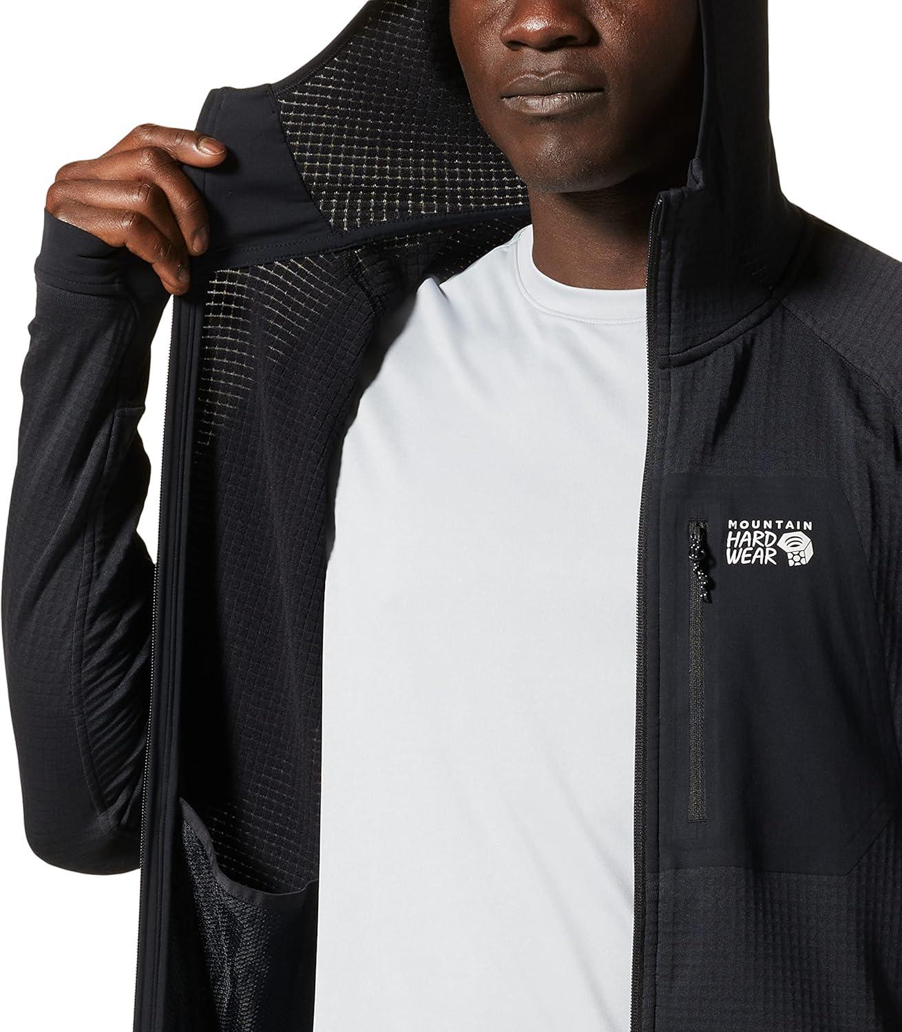 imageMountain Hardwear mens Polartec Power Grid Full Zip HoodyBlack