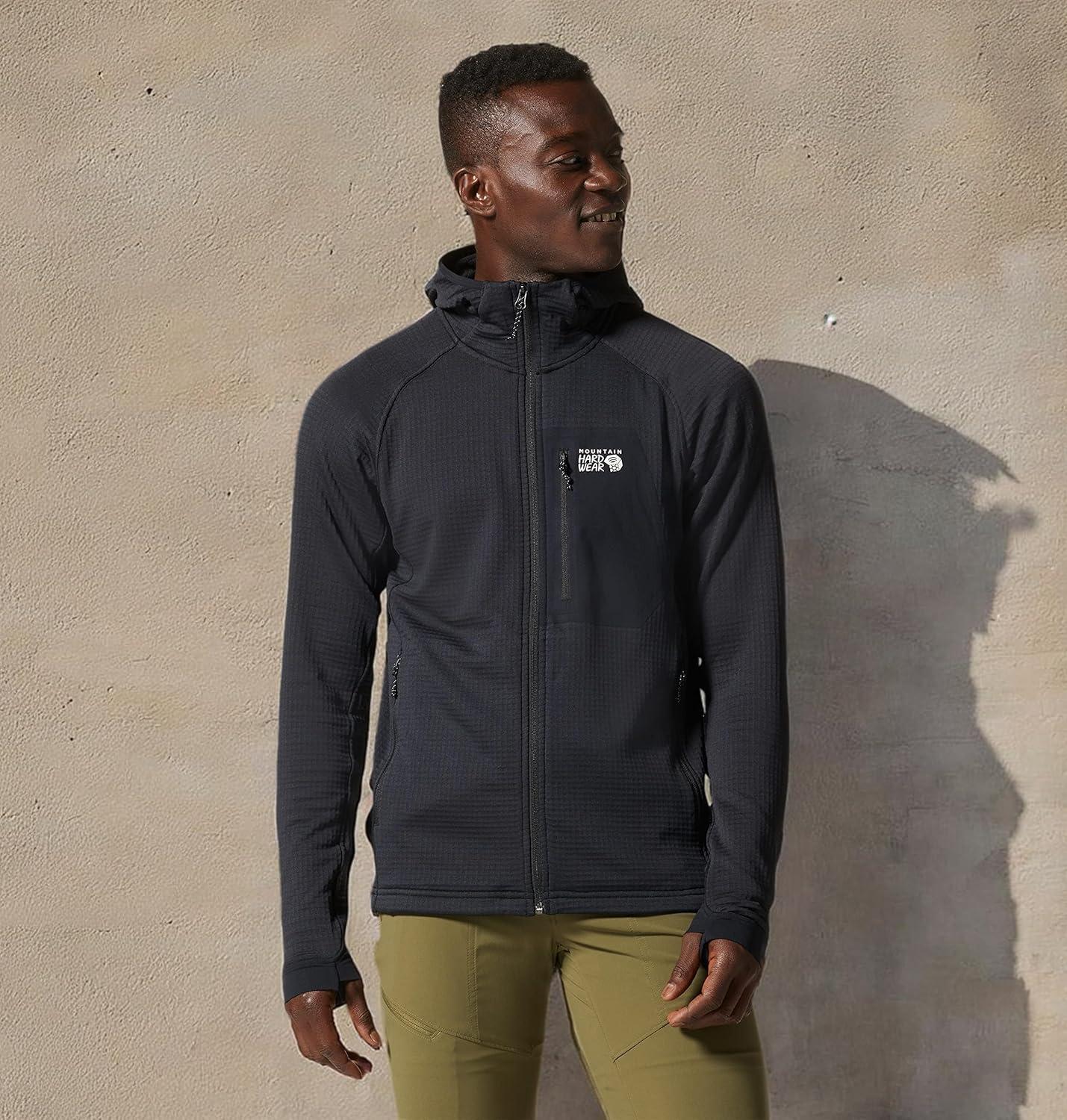 imageMountain Hardwear mens Polartec Power Grid Full Zip HoodyBlack