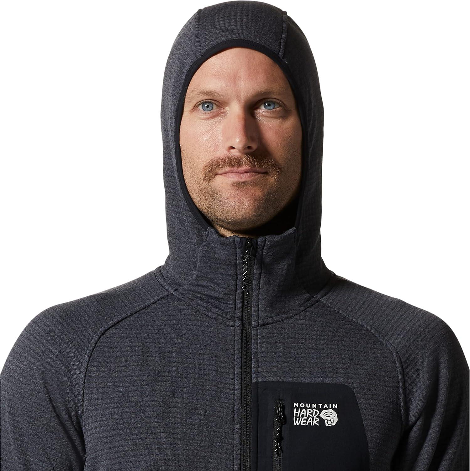 imageMountain Hardwear mens Polartec Power Grid Full Zip HoodyBlue Slate Heather