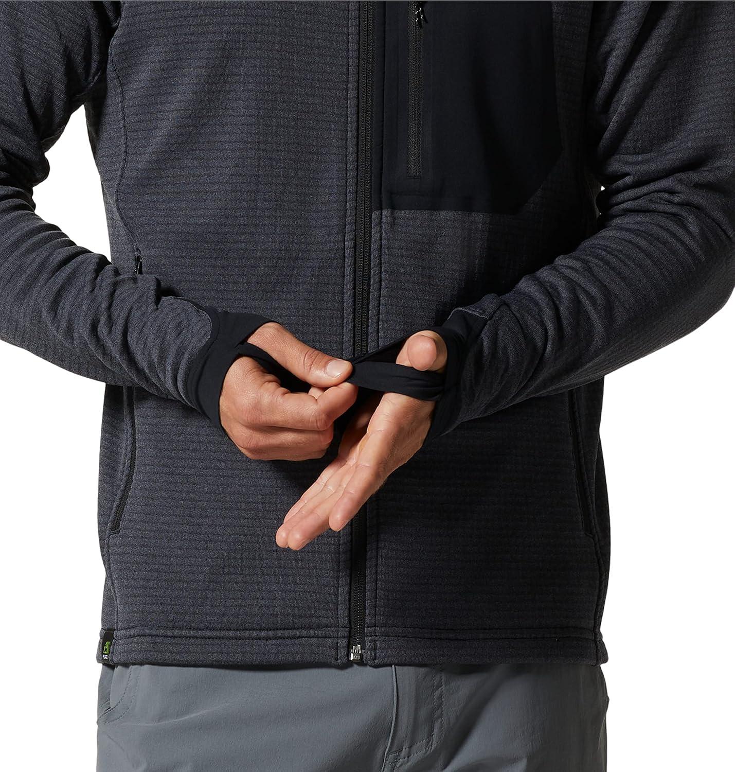 imageMountain Hardwear mens Polartec Power Grid Full Zip HoodyBlue Slate Heather