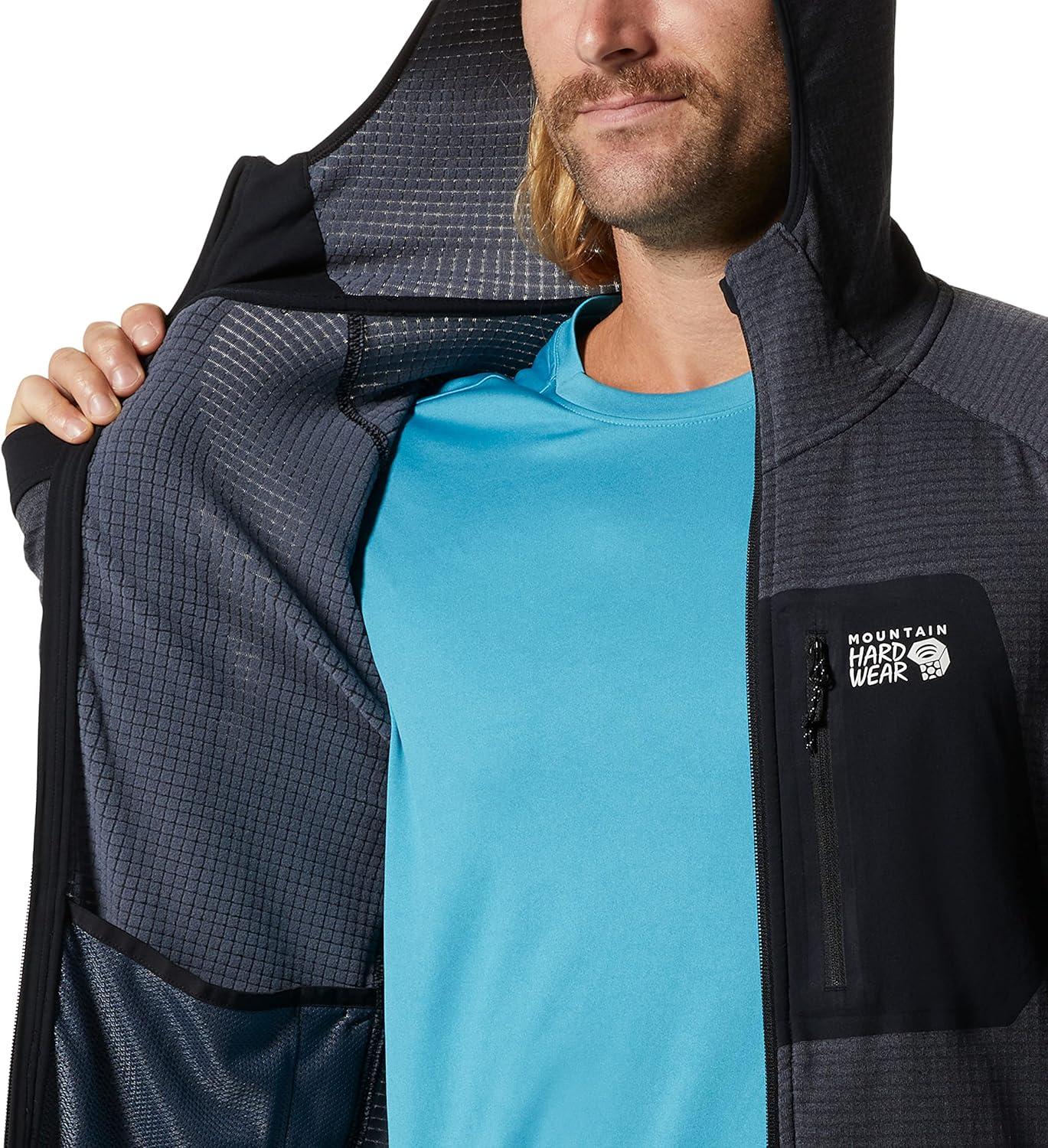 imageMountain Hardwear mens Polartec Power Grid Full Zip HoodyBlue Slate Heather