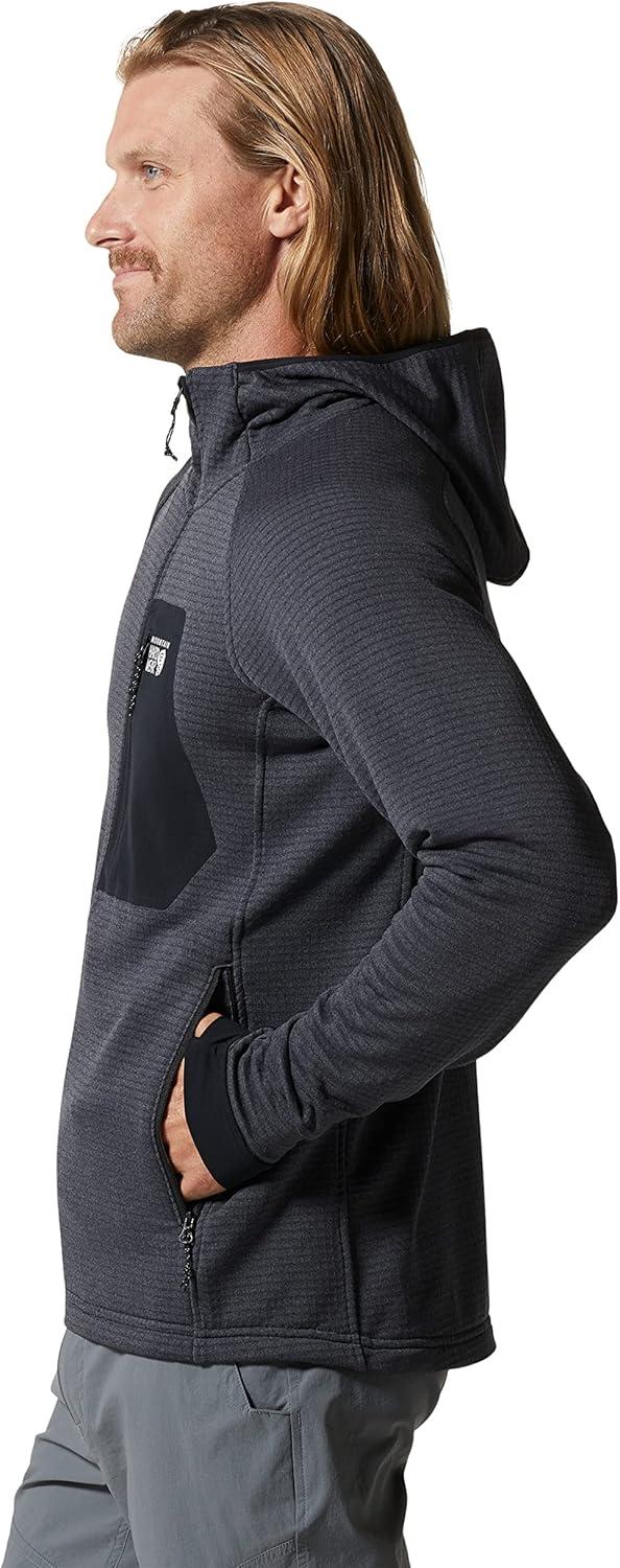 imageMountain Hardwear mens Polartec Power Grid Full Zip HoodyBlue Slate Heather