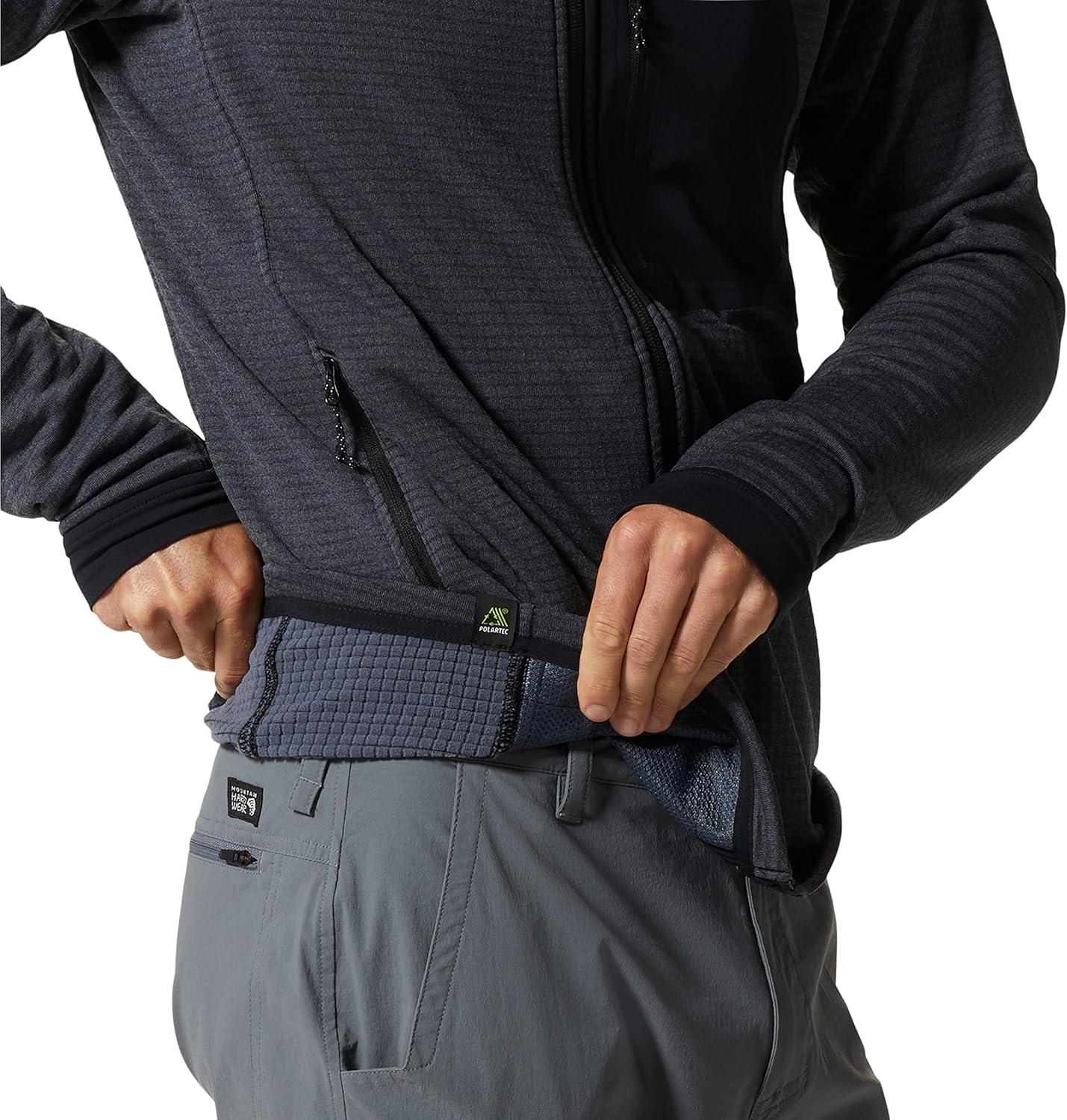 imageMountain Hardwear mens Polartec Power Grid Full Zip HoodyBlue Slate Heather