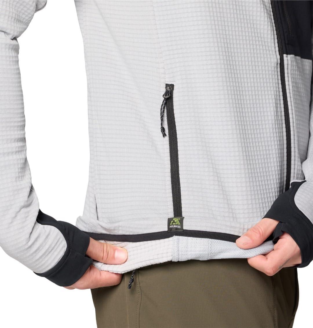 imageMountain Hardwear mens Polartec Power Grid Full Zip HoodyGlacial Heather
